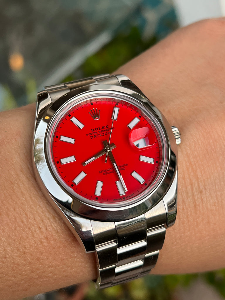 Rolex oyster clearance perpetual red face