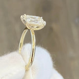 Toi et Moi Lab Grown Diamond engagement wedding ring 2ct emerald cut 1.3ct pear shape 18k Yellow gold