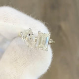 Toi et Moi Lab Grown Diamond engagement wedding ring 2ct emerald cut 1.3ct pear shape 18k Yellow gold