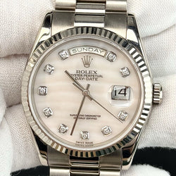 Rolex 118239 Day Date Factory OEM Mother Of Pearl Diamond Dial President 2001
