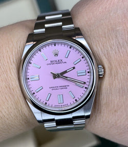 Rolex 41mm Oyster Perpetual 124300 Refinished Candy Pink Dial Complete Set Mint