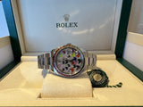 Rolex 34mm Date 115200 14k White Gold Lab Grown Bezel Butterfly dial 278289RBR