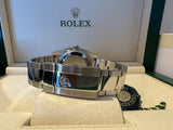 Rolex 34mm Date 115200 14k White Gold Lab Grown Bezel Butterfly dial 278289RBR