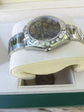 Rolex 31mm Datejust 178240 Steel Floral Gray Dial Custom Scattered Diamond Bezel