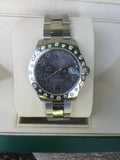 Rolex 31mm Datejust 178240 Steel Floral Gray Dial Custom Scattered Diamond Bezel