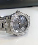 Rolex 31mm Datejust 178240 Floral Diamond Bezel Full Iced Out Oyster Band Lugs