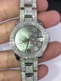 Rolex 31mm Datejust 178240 Floral Diamond Bezel Full Iced Out Oyster Band Lugs