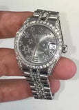 Rolex 31mm Datejust 178240 Floral Diamond Bezel Lugs Center links Jubilee Band