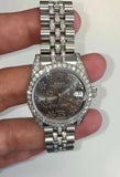 Rolex 31mm Datejust 178240 Floral Diamond Bezel Lugs Center links Jubilee Band