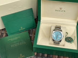 Rolex 36mm Datejust 116200 Turquoise Dial Diamond Bezel 4 228396TBR Mint