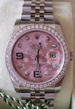 Rolex 36mm Datejust 116200 Pink Floral Diamond Dial 14K white gold Bezel 116244