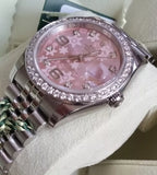 Rolex 36mm Datejust 116200 Pink Floral Diamond Dial 14K white gold Bezel 116244