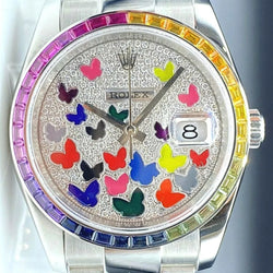 Rolex Datejust 36mm 116200 Rainbow Bezel 4 116595RBOW Butterfly Dial 4 278289RBR