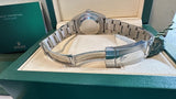 Rolex 36mm Datejust Steel 116200 Turquoise Blue Raised Roman Diamond Dial Bezel