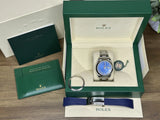 Rolex Datejust 116300 41mm Azzurro Blue Roman Dial Smooth Bezel Mint