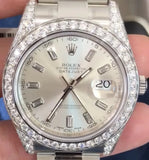 Rolex 41mm DJ 116300 Factory Dial With Custom Diamonds Diamond Lugs And Case