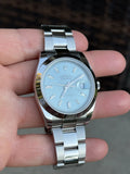 Rolex 41mm Datejust 126300 Refinished Ice Blue Diamond Dial 4 Platinum 228206