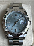 Rolex 41mm Datejust 126300 Refinished Ice Blue Diamond Dial 4 Platinum 228206