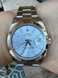 Rolex 41mm Datejust 126300 Refinished Ice Blue Dial 4 Platinum 228206 Mint