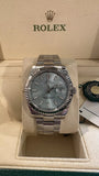 Rolex 41mm Datejust 126334 Oyster Band 18k Fluted Bezel Refinished Ice Blue Dial