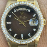 Rolex 36mm President 18238 18K Gold Diamond Bezel Factory Diamond Vignette Dial