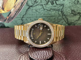 Rolex 36mm President 18238 18K Gold Diamond Bezel Factory Diamond Vignette Dial