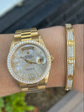 Rolex 36mm President DayDate 18238 18K Gold MOP Diamond Dial Diamond Bezel Mint