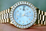 Rolex 36mm President Day-Date 18238 Mens 18K Yellow Gold Oversized 6ct. Diamond