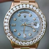 Rolex 36mm President Day-Date 18238 Mens 18K Yellow Gold Oversized 6ct. Diamond