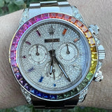 Rolex 116500 Daytona Rainbow 116599RBOW Bezel Pave Diamond Dial Lugs Stnls Steel