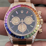 Rolex Rose Gold 116505 Daytona 116595RBOW Rainbow Sapphire Bezel Diamond Lugs