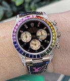 Rolex Rose Gold 116505 Daytona 116595RBOW Rainbow Sapphire Bezel Diamond Lugs