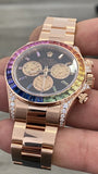 Rolex Rose Gold 116505 Daytona 116595RBOW Rainbow Sapphire Bezel Diamond Lugs