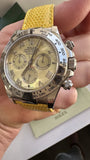 Rolex 116519 18k White Gold Daytona Yellow Beach Mother of Pearl Roman Box Mint