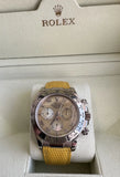 Rolex 116519 18k White Gold Daytona Yellow Beach Mother of Pearl Roman Box Mint