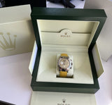 Rolex 116519 18k White Gold Daytona Yellow Beach Mother of Pearl Roman Box Mint