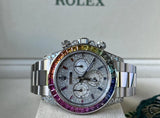 Rolex 116520 Daytona Rainbow 116599RBOW Bezel Pave Diamond Dial Lugs Stnls Steel