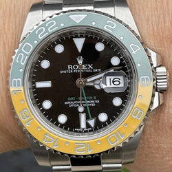 Rolex 40mm GMT Master II 116710 Superior Green And Yellow Ceramic Insert Mint