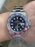 Rolex 40mm GMT Master II 116710 Refinished Blue Dial Seen On Pepsi 126719BLRO BL