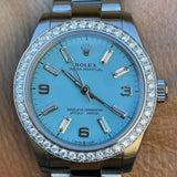 Rolex 31mm OP 177200 Turquoise Diamond Dial Diamond Bezel OP 277200 Mint