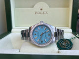 Rolex 31mm OP 177200 Turquoise Diamond Dial Diamond Bezel OP 277200 Mint