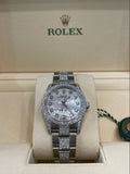 Rolex 34mm Oyster Perpetual 124200 White Mother of Pearl Dial Diamond Bezel Mint