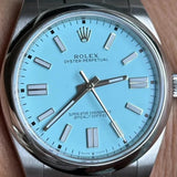 Rolex 41mm Oyster Perpetual 124300 Refinished Turquoise Dial 4 126000 Mint