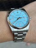 Rolex 41mm Oyster Perpetual 124300 Refinished Turquoise Dial 4 126000 Mint