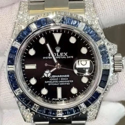 Rolex Submariner 116610 Steel 116659SABR Custom Bezel Natural Sapphires Diamonds