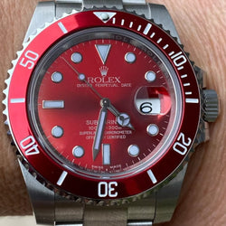 Rolex Submariner 40mm 116610 Red Bezel Insert Refinished Red Dial Iron Man Mint
