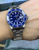 Rolex Submariner 40mm 16610 Blue Smurf Bezel Dial 4 116619LB Ceramic Insert Mint