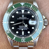 Rolex Submariner 40mm 16610 Custom Bezel Insert 4 126610LV Kermit Factory Dial