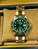 Rolex Submariner 40mm 16618 18k Yellow Gold Green Ceramic Bezel 4 116610LV Hulk