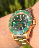 Rolex Submariner 40mm 16618 18k Yellow Gold Green Ceramic Bezel 4 116610LV Hulk